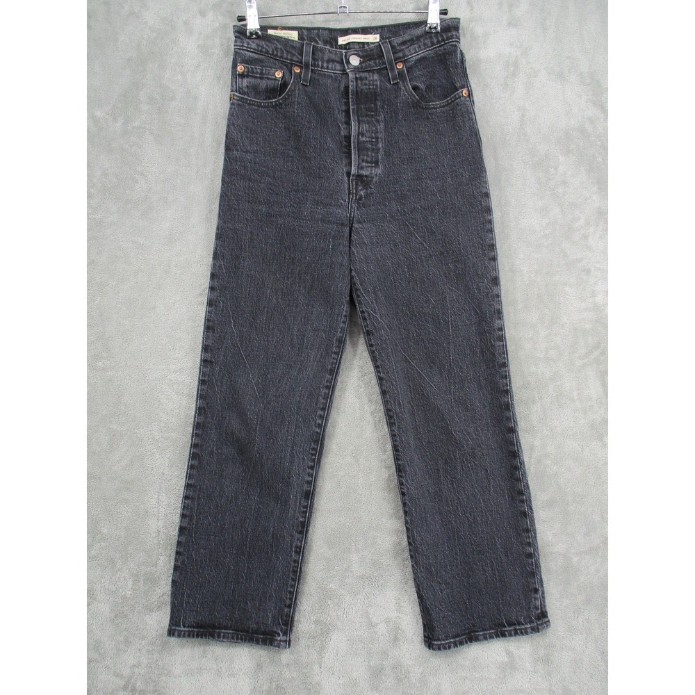 Levis Jeans Womens 26 Premium‎ Denim Ribcage Straight Ankle Big E Button Fly